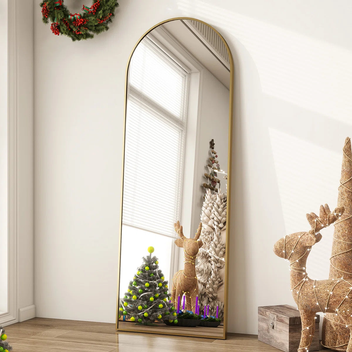 Arch Full Length Mirror with Stand Leaning and Floor Mirrors