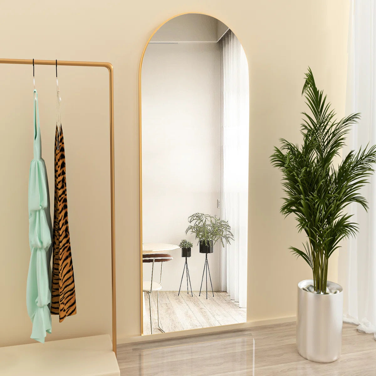 Arch Full Length Mirror with Stand Leaning and Floor Mirrors