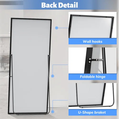Oversized Full-Length Mirror with Aerospace-Grade Aluminum Frame & Nano Glass – Bedroom, Bathroom, Gym