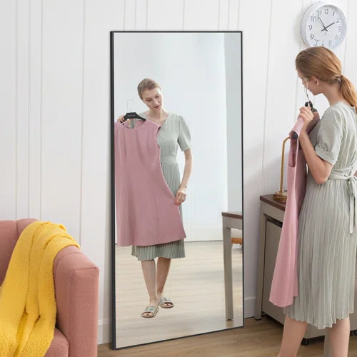 Oversized Full-Length Mirror with Aerospace-Grade Aluminum Frame & Nano Glass – Bedroom, Bathroom, Gym