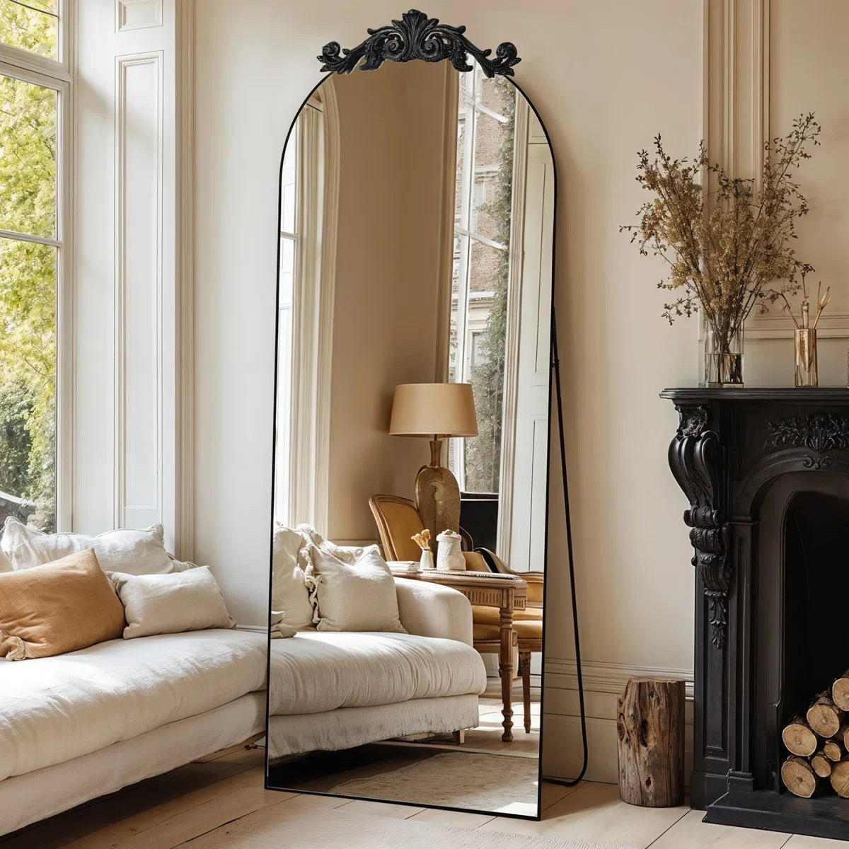 24x65 Inch Vintage Arch Accent Full Length Wall/Floor Mirror