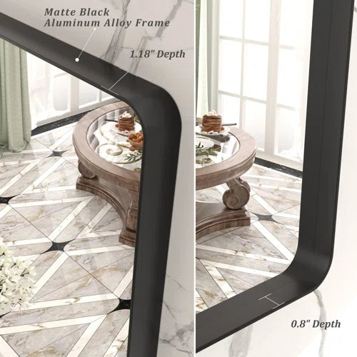 Aevar High-Strength Tempered Glass and Aluminum Alloy Framed French Cleat Mounted Wall Decor Bathroom Vanity Mirror with 5-Year Warranty