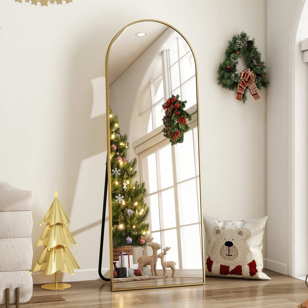 Arch Full Length Mirror with Stand Leaning and Floor Mirrors