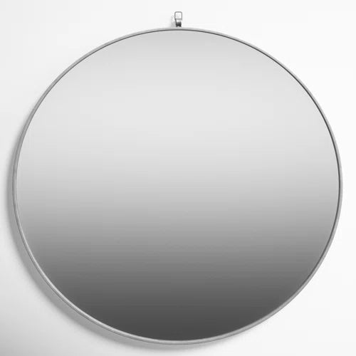 Cassie Metal/Manufactured Wood Round Wall Mirror