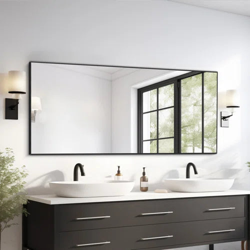Oversized Full-Length Mirror with Aerospace-Grade Aluminum Frame & Nano Glass – Bedroom, Bathroom, Gym