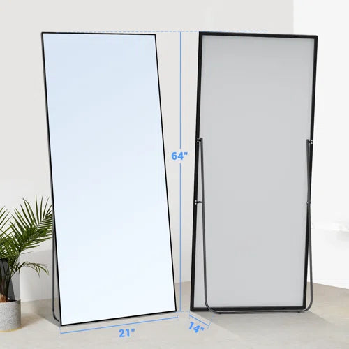 Oversized Full-Length Mirror with Aerospace-Grade Aluminum Frame & Nano Glass – Bedroom, Bathroom, Gym