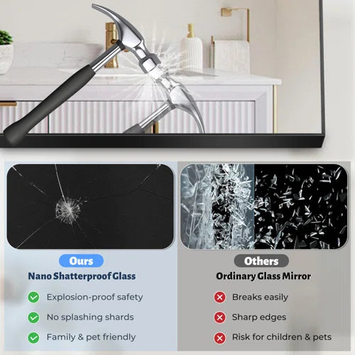 Oversized Full-Length Mirror with Aerospace-Grade Aluminum Frame & Nano Glass – Bedroom, Bathroom, Gym